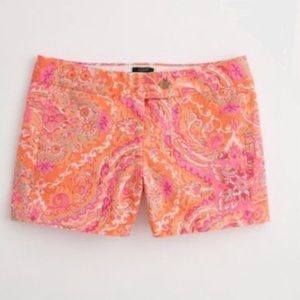 J Crew Paisley Print Stretch Shorts